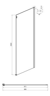 Боковая стенка Ambassador Benefit 90HBB 90см чёрный/тонированное